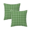 thumbnail image 1 of Velvet Decorative Throw Pillow Covers Set of 2, Soft Square Cushion Cover with Invisible Zipper Retro Classic Green Plaid Printing, 20"x20", 1 of 7