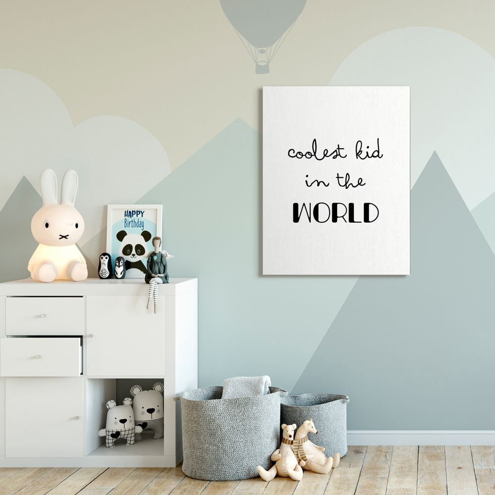Stupell Industries Coolest Kid In the World Phrase Cursive Script Canvas Wall Art Design by Seven Trees Design