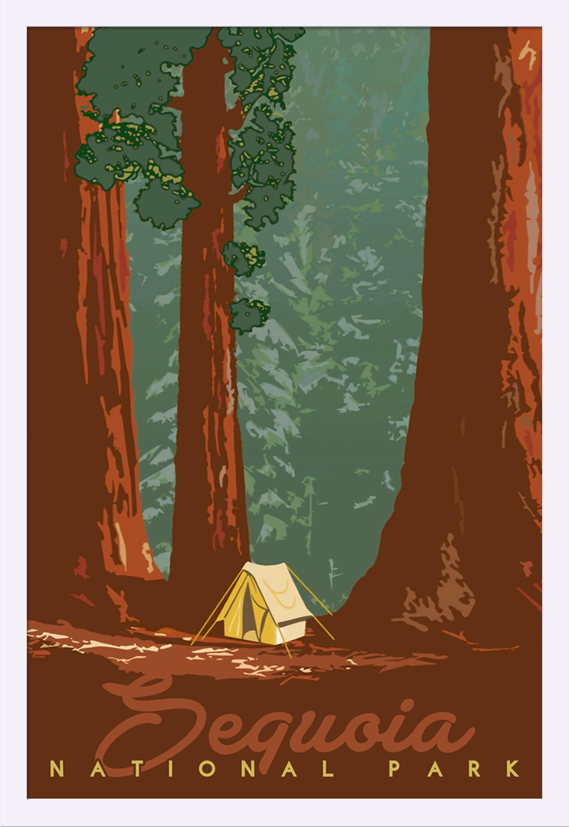 Sequoias and Tent Sequoia National Park Redwood Forest View 12x18 Gallery Wrapped Stretched Canvas California