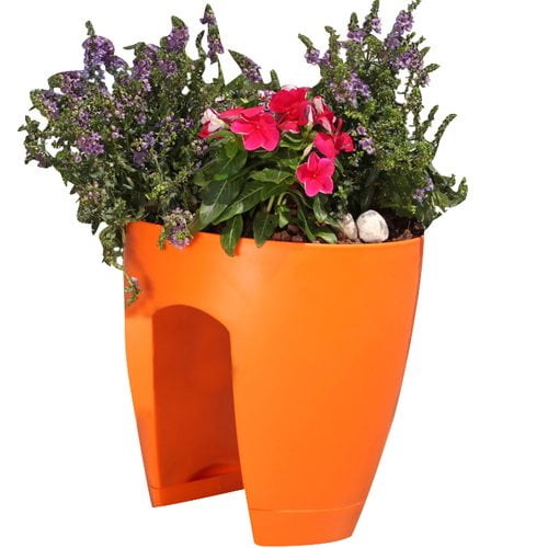 Greenbo Home and Garden Plastic Rail Planter (Set of 2)