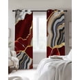 thumbnail image 3 of Red Gold Marble Blackout Curtains 72 Inch Length Glitter Geometric Marble Foil Texture Thermal Insulated Window Curtain Window Drapes 2 Panels for Bedroom Living Room 52"Wx72"L, 3 of 9