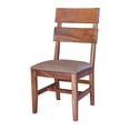 thumbnail image 2 of Umey 23 Inch Set of 2 Dining Chairs - Solid Wood Frame - Brown Faux Leather, 2 of 5