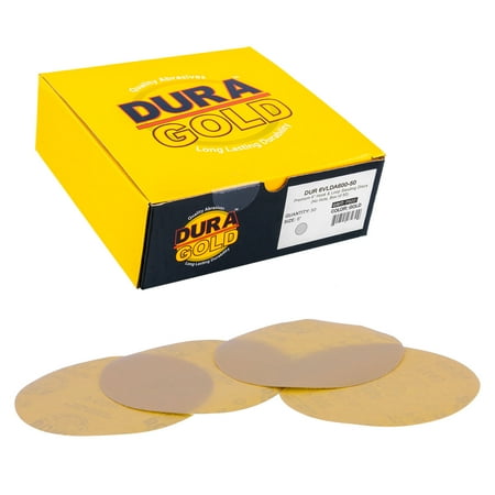 

600 Grit 6 Gold Hook & Loop No Hole Sanding Discs for DA Sanders - Box of 50