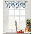 thumbnail image 5 of Tie Up Valance Curtain for Kitchen,Blue Flower Hydrangea Eucalyptus Leaf Rod Pocket Short Curtains Adjustable Tie-Up Shade Valances,Watercolor Floral Seamless Window Treatment for Living Room, 5 of 8