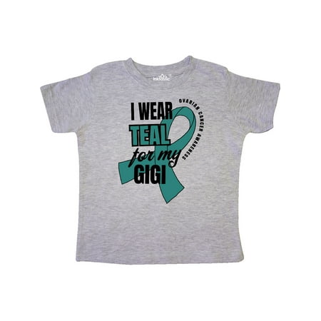 

Inktastic I Wear Teal For My Gigi Ovarian Cancer Awareness Gift Toddler Boy or Toddler Girl T-Shirt