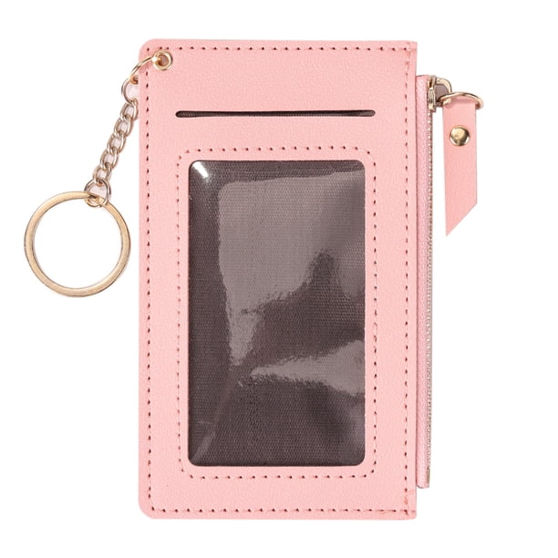 Monedero Mujer Corto PU Monedero Moda Delgado Multi-Tarjetero Rosa