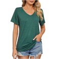 thumbnail image 5 of TIHLMK Womens Shirts Army Green Women's Fashion Casual Solid Color Buttons Comfortable Short Sleeve Sweatshirt Tops Blouse Gift for Womens Tops, 5 of 9