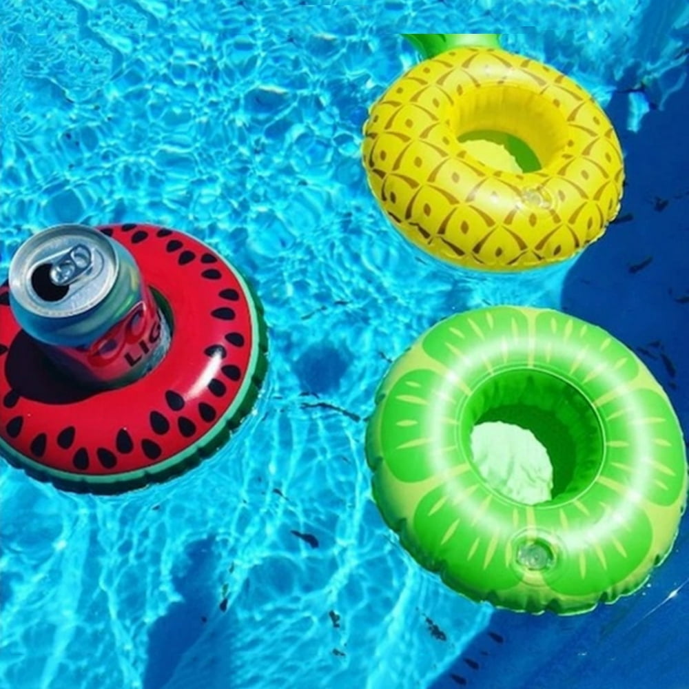 3Pcs Inflatable Cup Drink Holder Summer Floating holder Water Drink Can