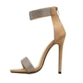 thumbnail image 1 of CEHVOM Women's Shoes Solid Color Minimalistic Sexy Rhinestone Classic Fine High Heels Sandals, 1 of 3