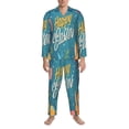 thumbnail image 3 of Bingfone Men's Pajama Set 2 Piece Loungewear PJs, Long Sleeve with Pajama Pants- Happy Easter-X-Large, 3 of 7