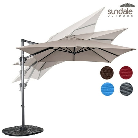 Roma Patio - Sundale Outdoor 8.2ft Hanging Roma Offset Umbrella Outdoor Patio Sun Shade Cantilever Crank Canopy