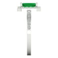 thumbnail image 3 of Clara Pucci 14K White Gold 1.92ct Emerald Solitaire with Accents Ring, 3 of 8