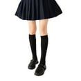thumbnail image 2 of Women Teen Girls Solid Color Thigh High Stockings Simple Plain Classic Velvet Thin Lolita School Student Short Tube Calf Ankle Socks Hosiery, 2 of 19