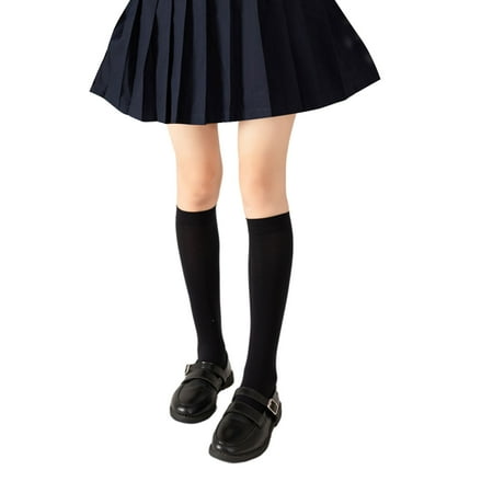 

Women Teen Girls Solid Color Thigh High Stockings Simple Plain Classic Velvet Thin Lolita School Student Short Tube Calf Ankle Socks Hosiery