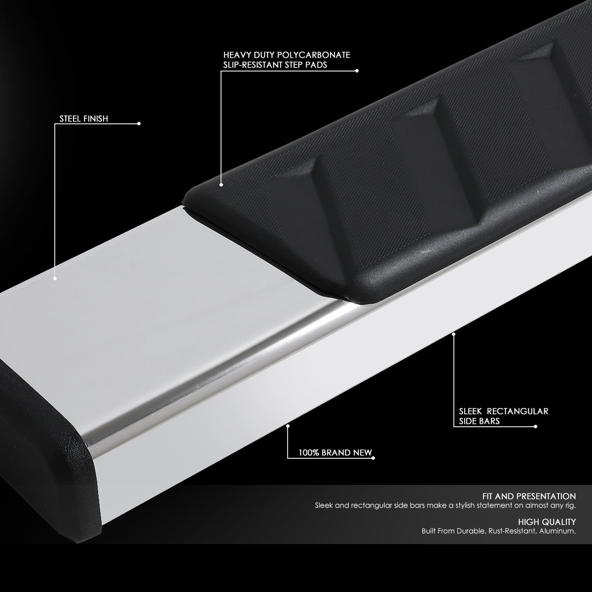 DNA Motoring For 09-24 Ram 1500 Quad/Extended Cab 5" Flat Side Step Nerf Bar Running Board