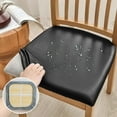 thumbnail image 5 of STPToys Seat Covers for Dining Chairs,Waterproof PU Leather Stretch Dining Room Chair Seat Covers,Kitchen Chair Seat Covers Protectors - Black, 5 of 8