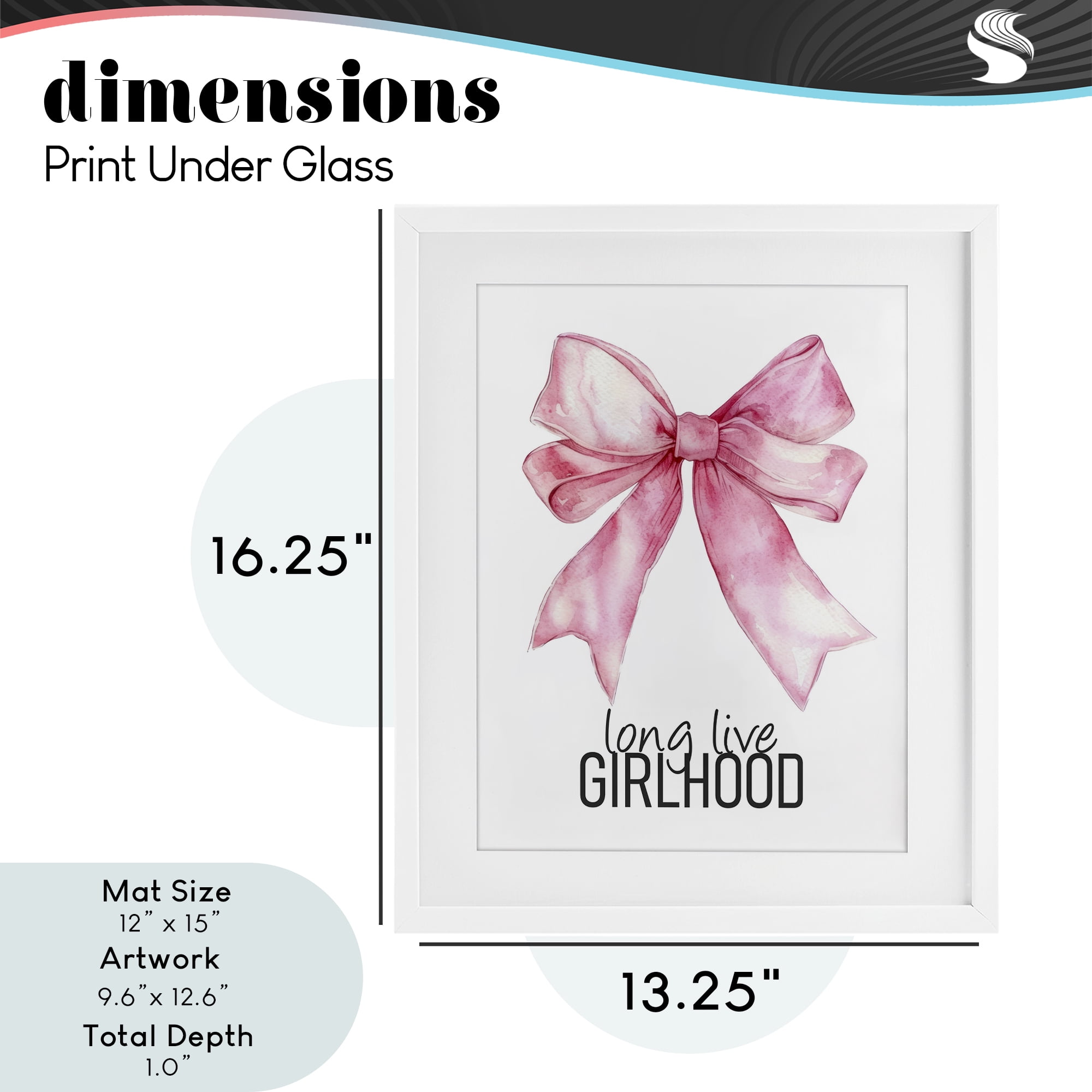Long Live Girlhood White Framed Print Under Glass, design by Kim Allen