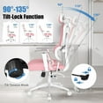 thumbnail image 2 of Ergonomic Office Mesh Chair, Home Office Chair 3D Adjustable Headrest, 3D Armrests with Adjustable LumbarSupport, Pink, 2 of 8