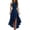 B-Navy, variant on Womens Summer Sleeveless Dress Crew Neck High-Low Ruffle Hem Maxi Dress Elegant formal Bridesmaid & Cocktail Party Dress B-Black