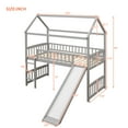 thumbnail image 7 of DreamBuck Wood Twin House Loft Bed with Slide, Pitched Roof and Guardrails, Twin Loft Bed for Adults, Teens, Twin Slide Bed for Boys and Girls, Gray, 7 of 7
