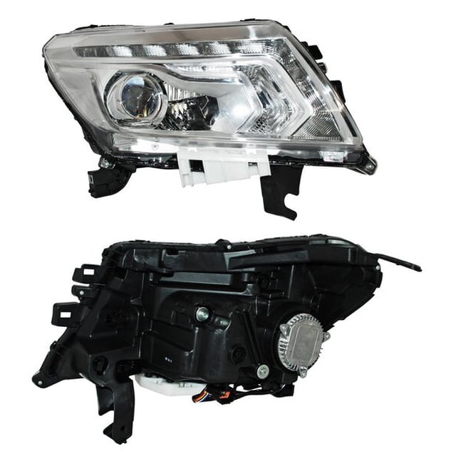Faro Principal Np300 Frontier 2016 A 2020 Nissan Lado Pasajero Fondo Cromado C/LEDs TYC