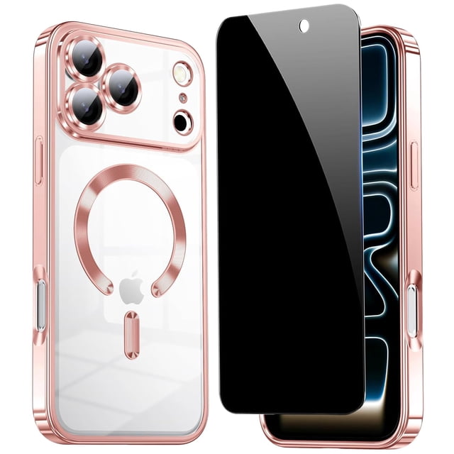 Funda magnética TSEHHOL para iPhone 17 Pro con privacidad, rosa