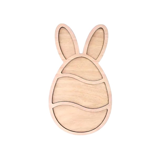 Bandejas de Frutas para Servir para la Fiesta, Bandeja de Madera en Forma de Conejo de Pascua 32x17.5cm, Platos Decorativos Bandejas de Postres para Mesa de Postres