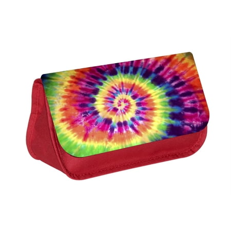 Bright Tie Dye Print Design - Red Girls Pencil Case - Pencil Bag - with ...