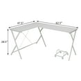 thumbnail image 6 of White L-Shaped Computer Desk - 62.5" Modern Office Corner Desk with CPU Holder, Metal Frame, White Finish, for Home Office in China., 6 of 6