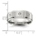 thumbnail image 2 of Titanium Brushed and Polished With Cubic Zirconia 8mm Band Size 9.5 Ring for Women and Men, 2 of 2
