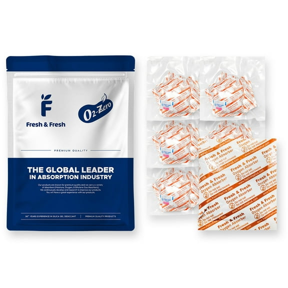 Fresh & Fresh (50 Packet) 500cc Premium Oxygen Absorbers Packets for Food Storage (5 Bag of 10 Packet) - For Long Term Food Storage, Vacuum Sealed, ISO 9001 Certified Facility Manufactured