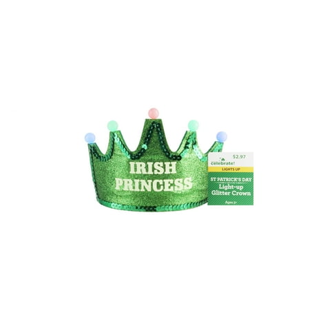 St. Patrick's Day Light-up Glitter Crown