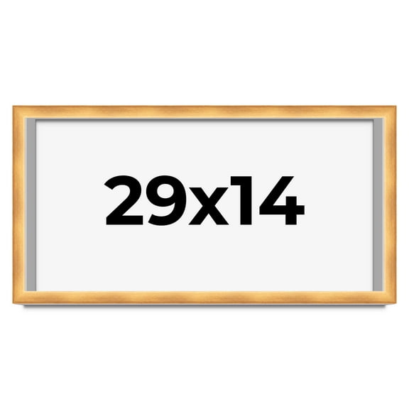 29x14 Shadow Box Bronze Cross-Brushed Display Frame | 1.625 Inches Deep Solid Wood | UV Resistant