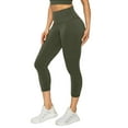 thumbnail image 2 of Women's Buttery Soft Capri Activewear Leggings, Army Green, S, 2 of 5