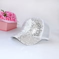 thumbnail image 3 of CaiYueKe Sparkle Baseball Cap Adjustable Mesh Back Glitter Sequin Sun Hat Playful Shiny Sporty Outdoor Party Fun Unisex Fashion Sport Hat Accessory Gift, 3 of 4