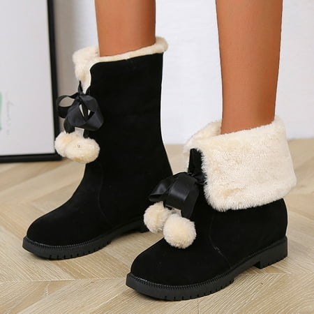 

ertutuyi fashion women s shoes thicksoled winter snow boots winter ankle short boots black 39