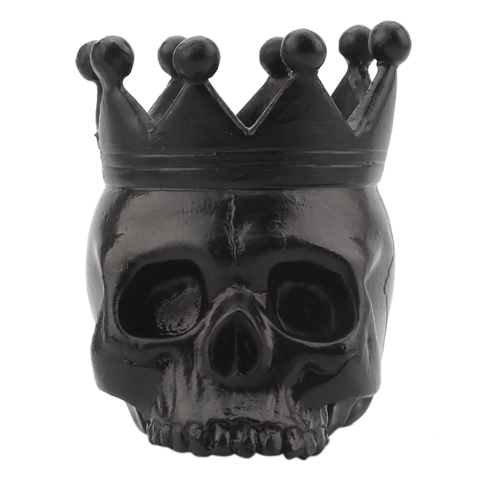 Chrome Skull with Crown Ornament silver decorative skull 