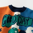 thumbnail image 6 of AOMPMSDX Boys Sweaters Cartoon Children's Knitted Sweater Shoulder Button Matching Color Boy's Sweater Autumn And Winter Cotton Baby Sweater Orange 6 Months-12 Months, 6 of 9