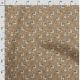 thumbnail image 3 of Soimoi Llama Alpaca Print, Velvet Fabric, Decor Sewing Fabric by The Yard 54 Inch Wide,Decorative Fabric for Upholstery and Home Accents, White & Brown, 3 of 5