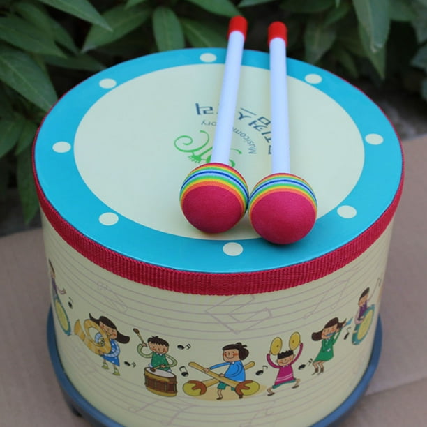 Tambor Infantil De Madera De 15 Cm Con Correa Ajustable – Juguete Musical Educativo Para Cumpleaños, Guardería Y Aprendizaje Rítmico