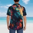 thumbnail image 4 of Fotbe Colorful Flower Goat Camisa Hawaiana para Hombre Unisex – Camisa Casual de Verano con Botones de Manga Corta de Algodón y Lino,X-Large, 4 of 7