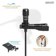 Bower Professional Lavalier Lapel Microphone Omnidirectional Condenser 3.5mm Mic for iPhone Android Smartphone, Recording Mic for YouTube, Interview, Video