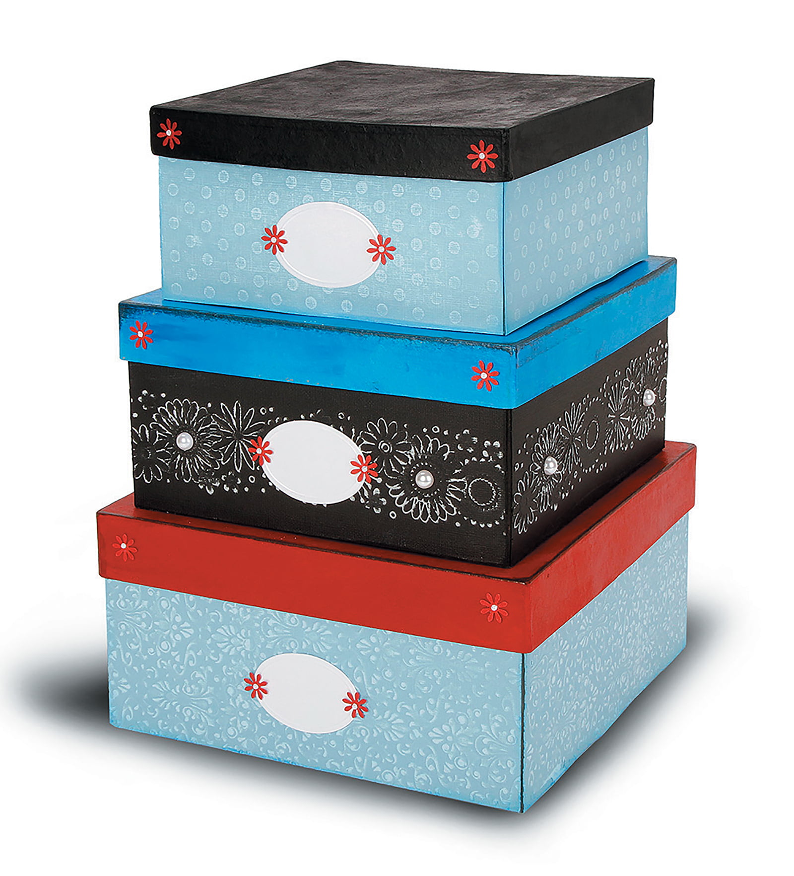 Paper Mache Rectangle Box Set, 3.50 x 2.50 x 1.50 Inches