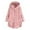 Pink, variant on Women's Wool Blend Hooded Winter Coat Loose Fit Long Cardigan Style Outerwear Jacket with Button Front