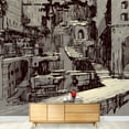 thumbnail image 3 of wall26 - Illustration - sci-fi Cityscape,Illustration Painting - Removable Wall Mural | Self-Adhesive Large Wallpaper - 100x144 inches, 3 of 6