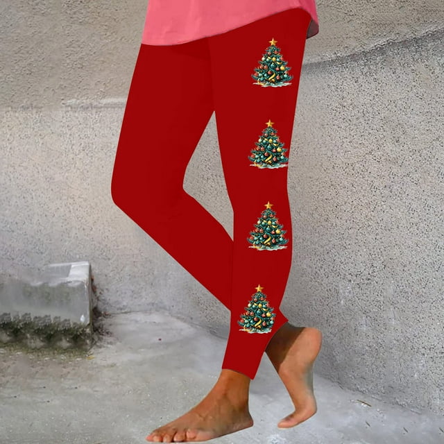 Pantalones moldeadores de moda para mujer, leggings con estampado navideño y pantalones elásticos deportivos para yoga, pantalones para mujer