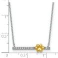 thumbnail image 2 of Rhodium Plated and Gold-tone Cubic Zirconia Paw Bar With 2in Extension Necklace 16 Inch 6mm Wide Pendant Necklace for Wo, 2 of 2
