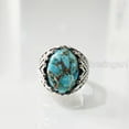 thumbnail image 2 of Blue Copper Turquoise Mans Ring, Natural Copper Turquoise Ring, Silver Jewelry, 925 Silver Ring, Birthday Gift, Heavy Mens Ring, Arabic Design, Ottoman Style Ring, Christmas, Turkey Mens Signet Ring, 2 of 7