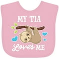 thumbnail image 3 of Inktastic My Tia Loves Me with Sloth and Hearts Boys or Girls Baby Bib, 3 of 4