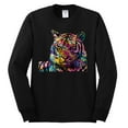 thumbnail image 2 of Wild Bobby, Colorful Rainbow Tiger Animal Lover Mens Long Sleeve Shirt, Black, Small, 2 of 3